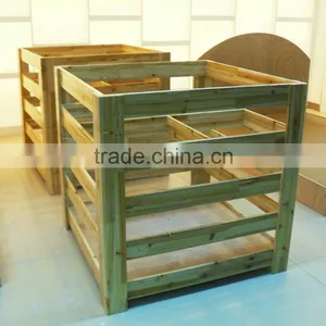 AL-SM070 Hot Sale Wooden Vegetables and Fruit Display Shelf Wooden Stand Quality Choice thumbnail-4