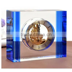 Personalized Square Crystal Clock, Crystal Square Glass thumbnail-2