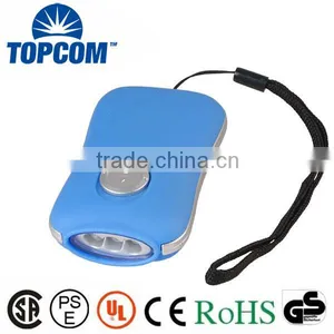 Outdoor Camping 3 LED Recharging Hand Crank Mini Dynamo Flashlight thumbnail-1