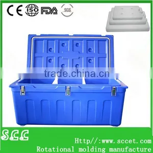Insulated Cooler Box With Clapboard Plastic Ice Chest Fishing Cooler thumbnail-1