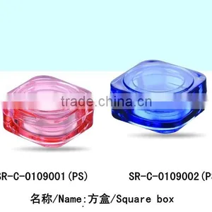 2015 Taizhou Suqare Colorful Plastic Cosmetic Packaging Cream Jar 5g Cream Container With Cap thumbnail-1