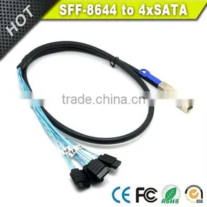1 Meter External Mini SAS HD SFF-8644 to 4 X SATA Cable thumbnail-2