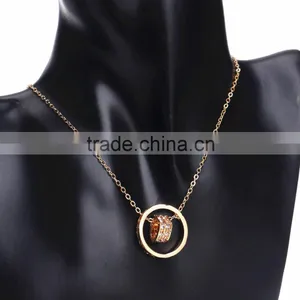 Fashion Jewelry 2015 18k Gold Plated Made With Austrian Crystal Alloy Rhinestone Heart Pendent Chain Necklace thumbnail-4