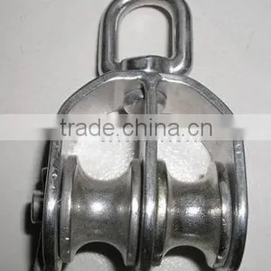 Professional Sport Climbing Small Double Wheel Stainless Steel Pulley thumbnail-1