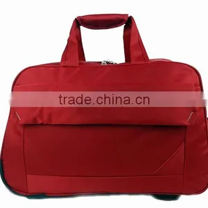Trolley Bag Red Color Portable 600D Oxford Trolley Travel Bag thumbnail-2