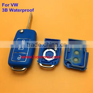 New Arriver 3 Button Waterproof vw Remote Key Blank With Blue Color Key Shell Colorful for vw Key thumbnail-2
