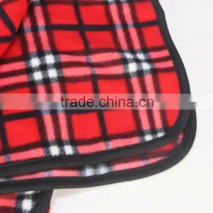 Compact Plaid Fleece Throw Blanket With Drawstring Pouch thumbnail-3