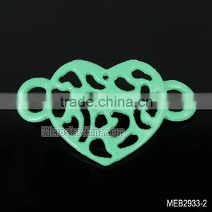 New Design Spray Paint Alloy Heart Connector Jewelry Bracelet Necklace Connector thumbnail-1