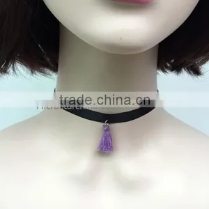 IN STOCK Women Tassel Chocker Necklace thumbnail-5