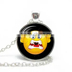2016 New Emoji Silver Chain Pendant Emoji Sunglasses Necklace For Sale thumbnail-6