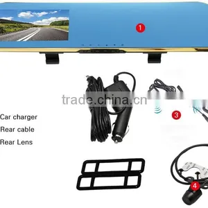 Wireless Wifi Full HD 1080P Car Dvr Camera 4.3 Inch Car Rearview Mirror Digital Video Recorder Dual Lens Registrar Camcorder thumbnail-3