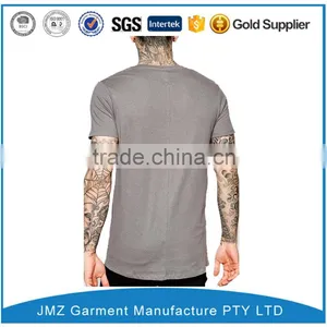 High Quality Customized t Shirt With Asymmetric Front in Grey thumbnail-2