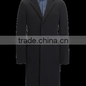 2014 New Style 100% Cashmere Classic Black Custom Winter Coats thumbnail-3