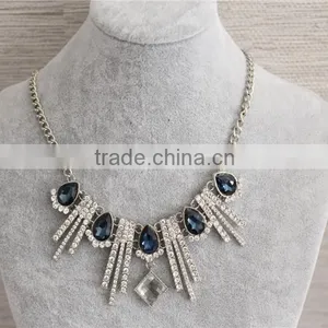Wholesale White Gold Plated Women Necklace Water Drop Crystal Necklace thumbnail-1