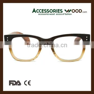 PC Frame Wooden Leg Optical Reading Glasses High Quality RX Glasses Wooden Clear Glasses thumbnail-3