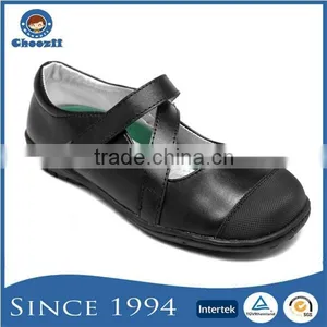 Guangzhou Stylish Strappy Buckle Kids Black School Uniform Shoes thumbnail-1