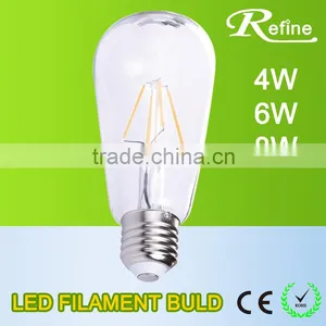 Led Filament Candle Bulb 4w 6w 8w Led Filament Glass Body E27 ST58/ST64 thumbnail-1