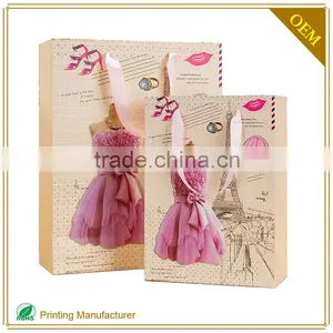 Purple Luxury Paper Hand Bag Shopping Packaging Gold Logo Custom Printing thumbnail-3