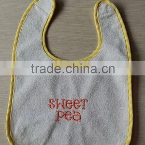 Wholesale Cotton Plush Baby Bib Plain White thumbnail-1
