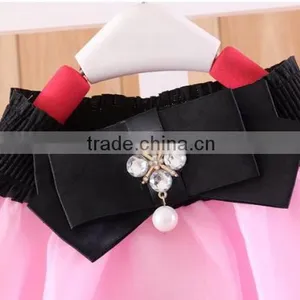 Baby Kids Children Girl's Wear Elastic Waist Bow Bead Decoration Short Pleated A-line Cute Sweet Skirt thumbnail-3