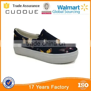 Fashion Vulcanized Screen Printing High Platform Outsole Canvas Shoes Woman Shoes thumbnail-1