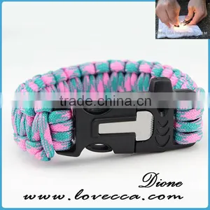 Custom Flint And Firestarter Military Braided Paracord Bracelet With Logo thumbnail-4