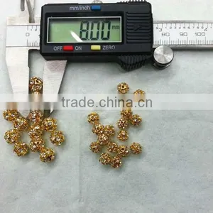 Jewelry Accessories 18K Gold 8mm Rhinestone Balls thumbnail-1