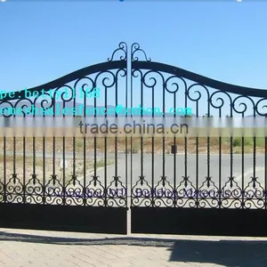 High Quality Cheap Wrought Iron Fence Gate for Driveway thumbnail-1