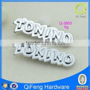 Q-3805 Custom Handbag Metal Tags Silver Unblemished Logo Plate thumbnail-1