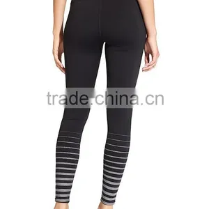 Women Compression Reflective Print Tight Hidden Key Pocket Adult Training Pants thumbnail-2