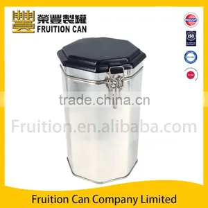 Tall Octagonal Tin Can Metal Tin Box Use Cookie Tin Coffee Tin Tea Tin thumbnail-1