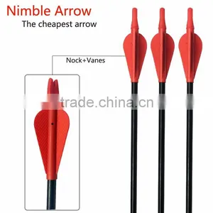 The Cheapest Fiberglass Arrow Steel Tip and Screw Point Red Vanes Nock Arrow thumbnail-1