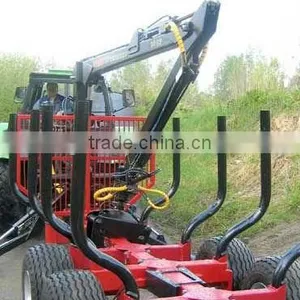 Forestry Machine Good Quality Timber Trailer With Crane thumbnail-1