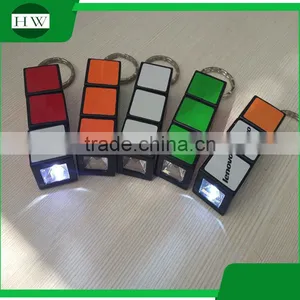 Magical Cube LED Key Flash Light Plastic Keychain Light thumbnail-3