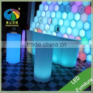 New Model Led Bar Tables Plastic PE Bar Table Commercial Furnitures for Bar Ktv Club Restaurant thumbnail-3