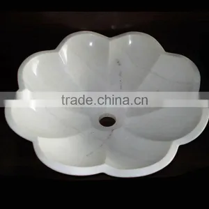 Flower Shape White Marble Basins thumbnail-1