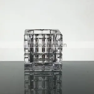 Glass Candle Holder Square Shape Crystal Candle Holders thumbnail-1