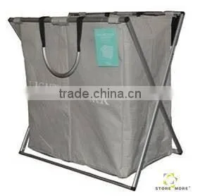 Large Gray Oxford Dirty Laundry Bag With Strong Iron Rack thumbnail-1