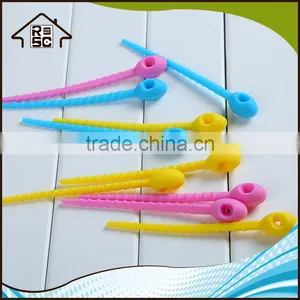 NBRSC Colorful All-Purpose Silicone Multi-use Smart Food Saver Bread Bag Clip Household Snake Ties thumbnail-4