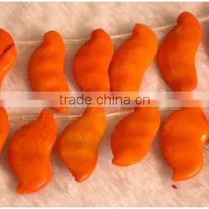 Saffron Yellow Pease Shape Natural Loose Coral Strand thumbnail-1