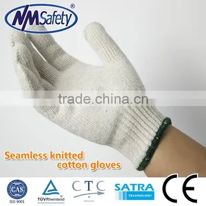 NMSAFETY 10g Bleached Cotton Gloves Knitted Gloves White Cotton Knitted Gloves thumbnail-1