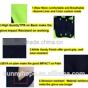 SunnyHope Nitrile Sandy Coated TPR Impact Glove thumbnail-4