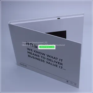High Quality 5inch Lcd Screen A5 Hardcover Video Brochure HD Screen Video Cards thumbnail-3