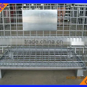 Folding Storage Cage, Warehouse Stackable Steel Cage thumbnail-4