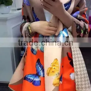 Custom Digital Printed Chiffon Square Scarf Silk Scarf, 100% Silk Scarf, Chinese Silk Scarf thumbnail-2