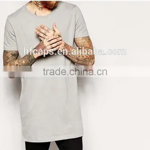 OEM Mens Gray Soft And Thin Plain Long Length T-shirts thumbnail-1