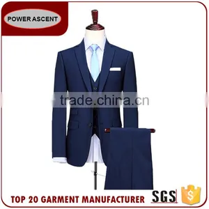 Custom Made Latest Design Basic Standard 2 Button 3 Piece Coat Pant Men Suit thumbnail-1