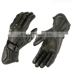New Black Motobike Leather Gloves thumbnail-1