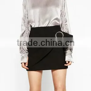 Runwaylover EY2335B Women Fold Sleeve Pure Color Blouse 2017 thumbnail-1