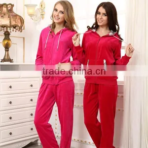 Women Fantastic Winter Velvet Pajamas Zip Hoodie Fitness Design Pajamas for Women thumbnail-1